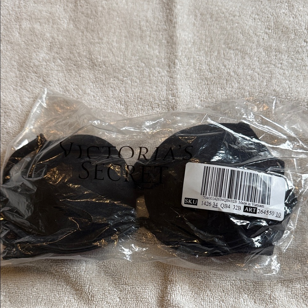 Victoria's secret Pink black everyday bra super push up 32B add 2 cups